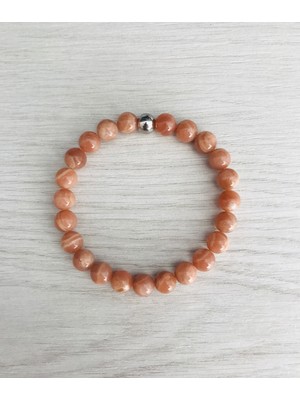 Mk Tasarım Gerçek Güneş Taşı Bileklik – MKT.1.101.39- Taşların Kendi Rengidir, Boya Değildir