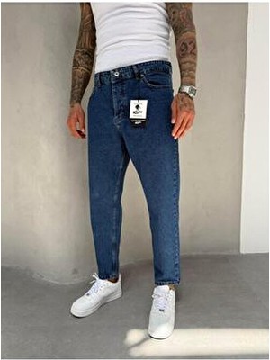 KağanKY Koyu Lacivert Boyfriend Jean