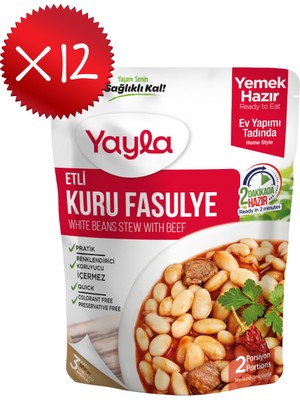 Yayla Yemek Hazır Etli Kuru Fasulye 250 gr X12