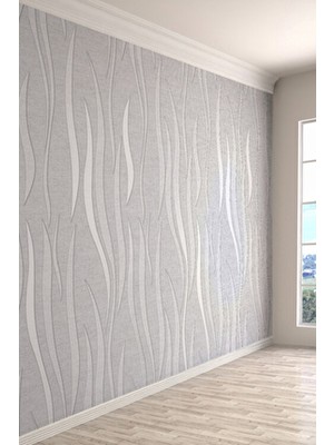 Dreamwall Minimal Modern Çizgiler Gri Dalga Desenli Tekstil Duvar Kağıdı
