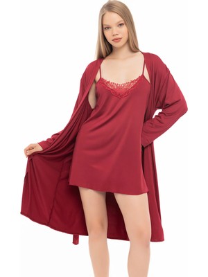 Mikro Penye Kumaş Gecelik Sabahlık Takımı