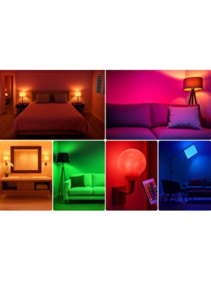 Cata Kumandalı Rgb LED Ampul – 9W (850 Lm), 6500K Beyaz Işık + Renkli Modlar, E27 Duy, Uzaktan Kumandalı