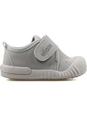 Vicco Anka Basic Unisex İlk Adım Ayakkabı Gri Poliüretan Düz Taban Tasarım