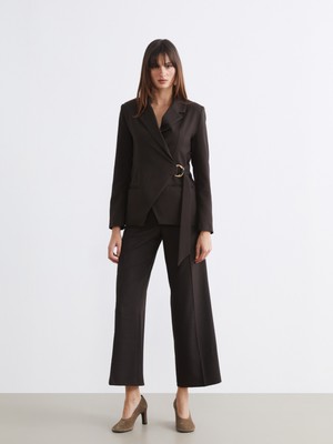 Soulife Yüksek Bel Geniş Paça Kadın Pantolon