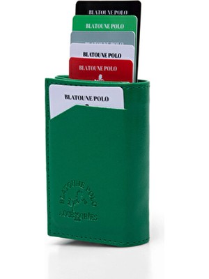 Herlin Polo Kadın Cüzdan Yeşil Vegan Deri Dikey Kartlık Bölmeli Hediye Seçeneği ile Şık