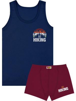 Öts Erkek Çocuk Atlet Boxer Likralı Lacivert Go Hiking (%96 Pamuk - %4 Elastan)