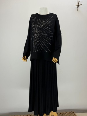 JOOQSTORE Tesettür Siyah Etek Takım