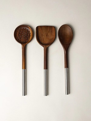 Minihol Arelis 3'lü Akasya Kaşık Seti