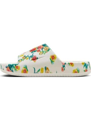 Nike Calm Slides 'floral' Çiçekli Kadın Beyaz Terlik HF1069-100
