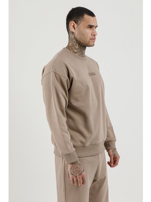 Airlife Bolder Fz.7 Erkek Sıfır Yaka Sweatshirt Kahverengi
