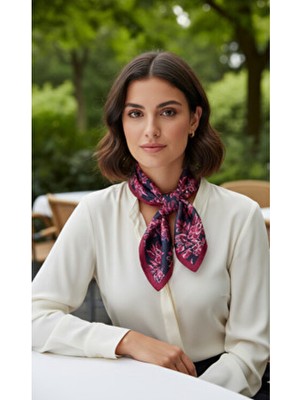 Rose Noir Desen Saten Fular 30X165CM Çok Renkli Kadın Aksesuarı ile Tarzınızı Yükseltin
