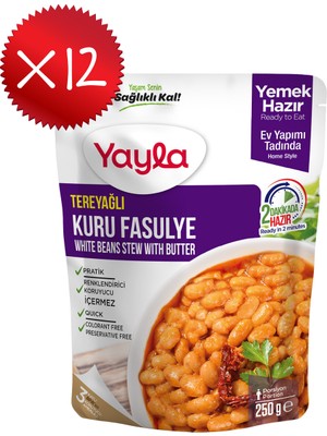 Yayla Yemek Hazır Tereyağlı Kuru Fasulye 250 gr X12