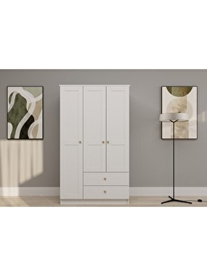 Vivense Spring Gardırop, 3 Kapaklı, 2 Çekmeceli, 105X50X180 cm