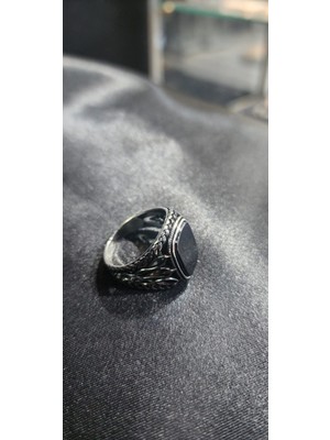 Jane Silver 925 Ayar Gümüş Oniks Taşlı Erkek Yüzük