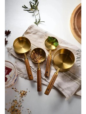 Tuncel Store 4'lü Ahşap Saplı Ölçü Kaşığı