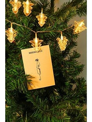 Kenko Çam Ağacı Model Mandallı Fotoğraflık LED Işık 10 Adet Ağaç Gün Işığı Lamba 2 Metre Yılbaşı Lambası