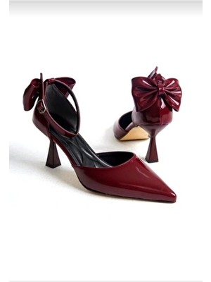 v.s.h velvet Kadın fiyonklu🎀 Abiye Rugan Topuklu 7cm şık Ayakkabı