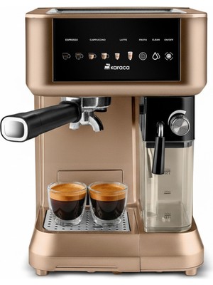 Karaca Mycaffe Barista S10 Entegre Süt Hazneli Otomatik Espresso Latte Cappuccino Mak. Walnut Brown