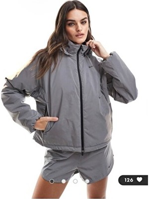 Nike Run Division Therma-Fit Reflective Running Full-Zip Hoodie Gri Kadın Ceket
