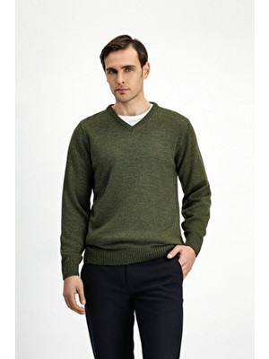 Kiğılı V Yaka Regular Fit Triko Kazak