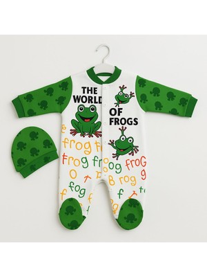 Minitex Penye Pamuklu Şapkalı 2 Parça Bebe Tulum