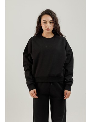 Airlife Bolder Fz.7 Sıfır Yaka Kadın Sweatshirt Siyah