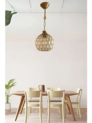 Ömür Avize Modern Tasarımlı Teklı Sarkıt Gold Kasa Metal Avize Sarı Renk