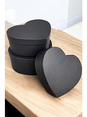 Siyah Kalpli Hediyelik Karton Kutu Seti 3 Lü Kişiselleştirme İmkanı ile Zarif Hediye