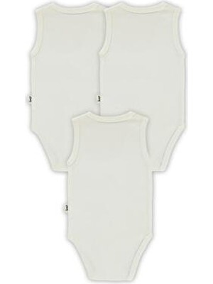 Civil Baby Unisex Düz Sıfır Kol 3 Lü Çıtçıtlı Badi 0-1 Ay Beyaz Renkli Özel Tasarım