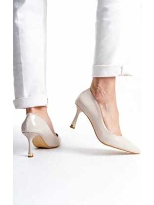 v.s.h velvet KADIN  Stiletto Rugan Arkası Kapalı Şık Kadın Stiletto