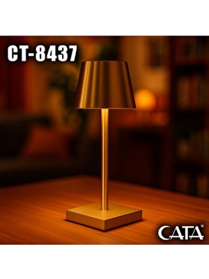 Cata Gold Renk Masa Lambası CT-8437 E27 Duy Tipi Modern Tasarım ile Şık Aydınlatma