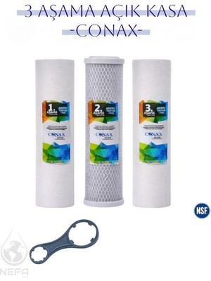 Conax Tüm Açık Kasa Su Arıtma Cihazlarına Uyumlu 3 'lü Ön Filtre Seti