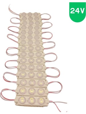 Powerr Led Aydınlatma 24 Volt 3 Watt 3 Lensli Günışığı 3030 Smd LED Modül IP65 10 Adet Modül