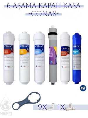 Conax Kapalı Kasa Su Arıtma Cihazı Ekstra Mineral 6 Aşamalı Filtre Seti
