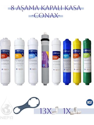 Conax Tüm Kapalı Kasalar Için 8 Aşamalı, Nsf Onaylı, (Orjinal Yeni Seri ) Inline Filtre Seti