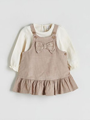 LC Waikiki Bisiklet Yaka Fiyonk Detaylı Kız Bebek Elbise ve Bluz
