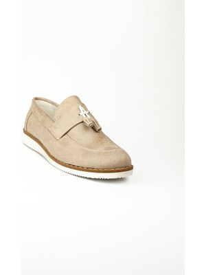 Minican 184 Bej Süet Püsküllü Erkek Çocuk Günlük Ayakkabı