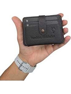 Visso 8600 Hakiki Deri Çıtçıtlı Kartlık Akordeon Kimlik Bölmeli Kişiye Özel Bay Çanta Kahve