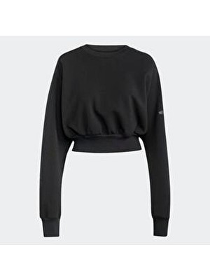 adidas Kadın Siyah Sweat Shirt Uzun Kollu Düz Desenli Regular Fit Cepsiz