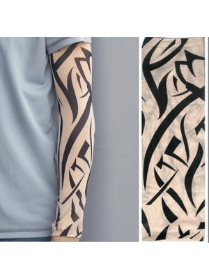 İlk El Grup Giyilebilir Kol Dövmesi Çorap Dövme 3D Baskılı Kol Bacak Dövme 2 Adet Model 10 Ieg