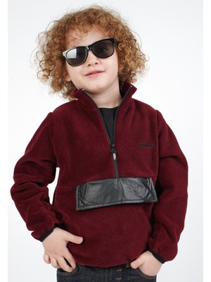 Dublino Kids Erkek Çocuk Polar Dik Yaka Yarı Fermuarlı Sweatshirt Hırka Ceket