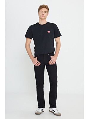 Wrangler Arizona Straight Fit Normal Bel Düz Paça Erkek Siyah 5 Cep Esnek Pantolon