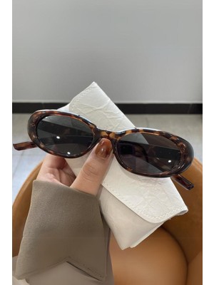 Ren Eyewear Cat Eye Vintage Model Oval Güneş Gözlüğü Kadın UV400 Özellikli Leopar Çerçeve