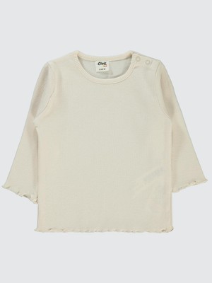 Civil Baby Kol Ucu Detaylı 6-18 Ay Sweatshirt - Fil Dişi 9-12 Ay