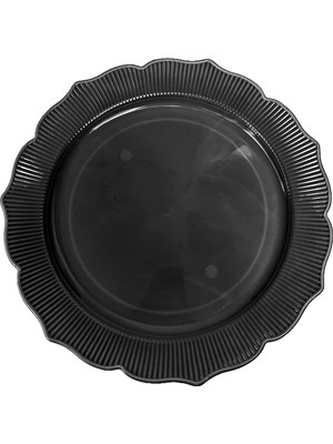 Omeyva Kullan At Parti Davet Sunum Servis Plastik Sert Mika Tabak - 26 Cm. - Siyah - 6 Adetlik Paket