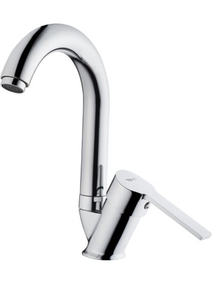 MegaVitrin Tema Flora Tse Belgeli Paslanmaz Krom Kuğu Lavabo Bataryası