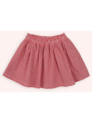 Panço Kız Bebek Beli Lastikli Pötikare Desenli Nar Etek