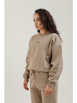 Airlife Bolder Fz.7 Sıfır Yaka Kadın Sweatshirt Kahverengi