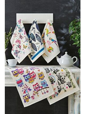 Casnack Nora 5 Adet Baskılı Mutfak Havlusu Seti 30X50 cm