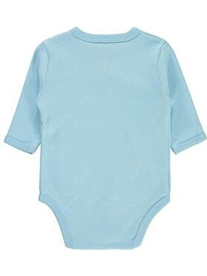 Civil Baby Renkli Kumaş 1-6 Ay Unisex Zıbın Badi - Mavi 6-9 Ay